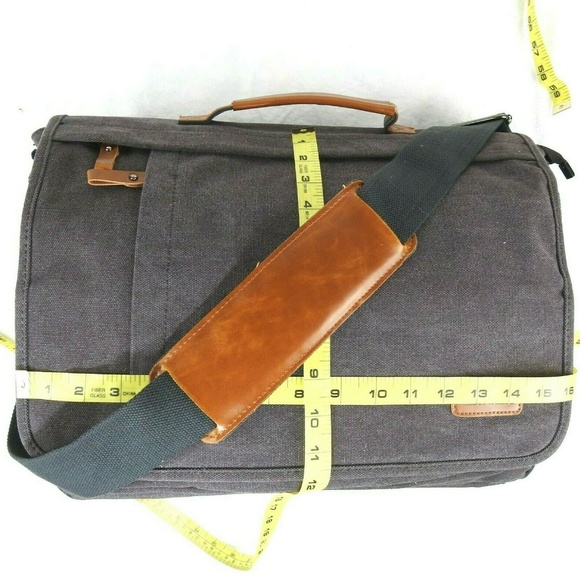 Estarer Messenger Bag Canvas Faux Leather - Picture 6 of 8